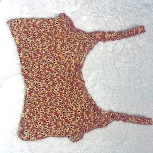 Pink flower crop top size small